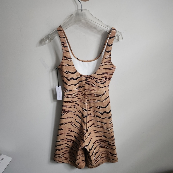 WEWOREWHAT | TIGER scoop bodysuit animal print tan black sz XS - Picture 8 of 9